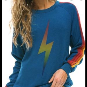 aviator nation rainbow lightning bolt sweatshirt.